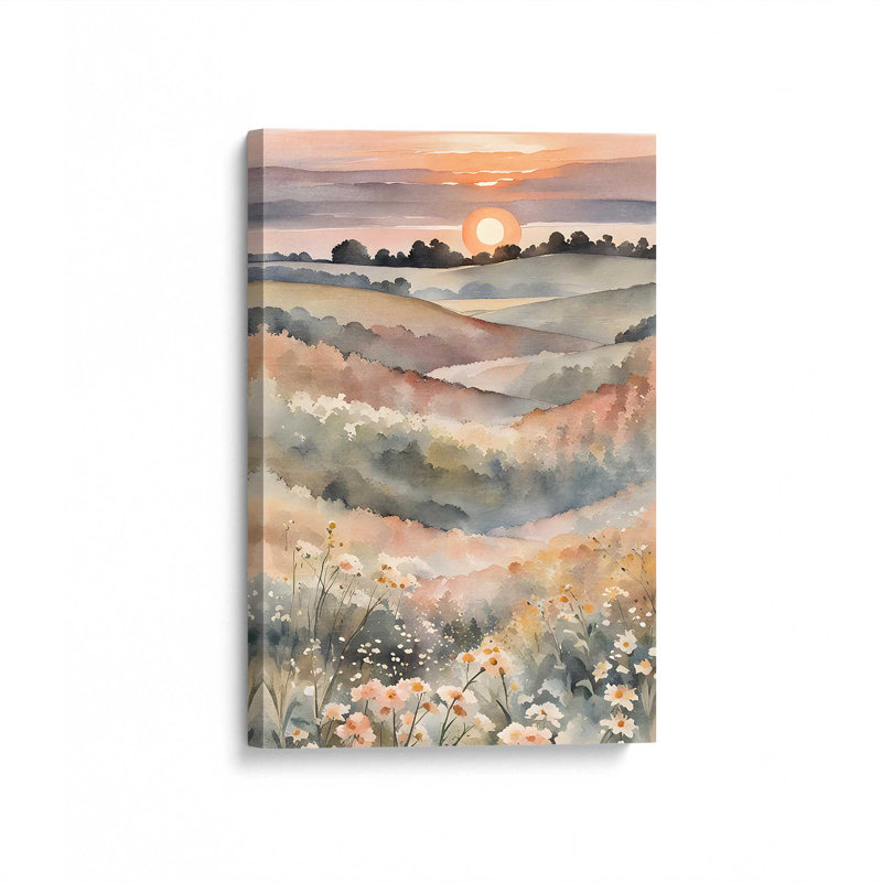 «Sunset in Blooming Valley I», toile roulée, H 18 po x l 12 po x P 1,25 po, Toile tendue
