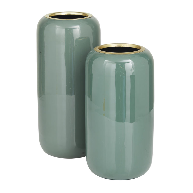 Vase en fer moderne Lusya Cole, Vert