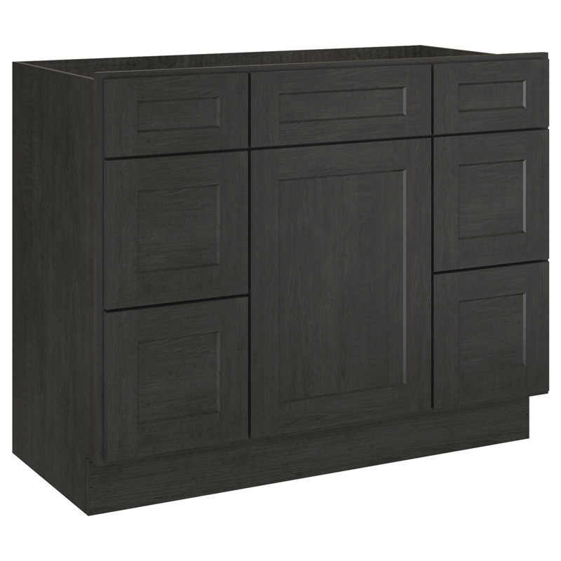 Base de meuble-lavabo simple 42 po seulement, Style Shaker gris anthracite