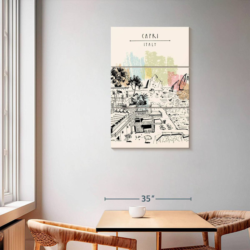 Gillard Capri, Italie, affiche sur le tourisme, H 57 po x l 36 po
