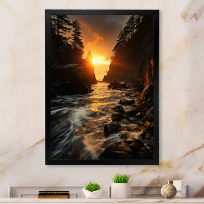 «Coastal Sunset At The Clif II», art mural sur toile paysage et nature