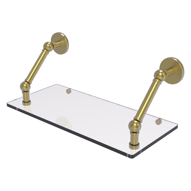 Dalston Bracket Shelf, Satin Brass, 8" H x 18" W x 8'" D