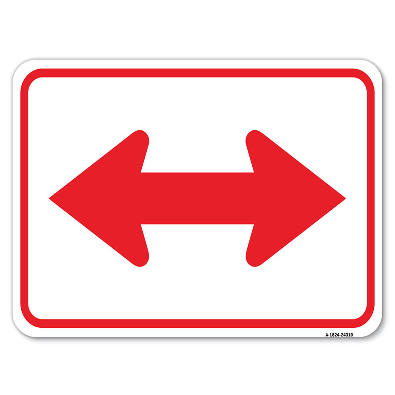 Flèche bidirectionnelle (rouge) / 24310, H 18 po x l 24 po x P 1 po