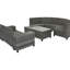 Demi-lune d'extérieur Go All Weather, 8, courbée avec table, avec coussins gris, imperméable, pe, gris, modulaire mobile pour les intempéries, coussins de café-1221826044