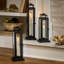Lanterne de Noël, noire, lot de 3
