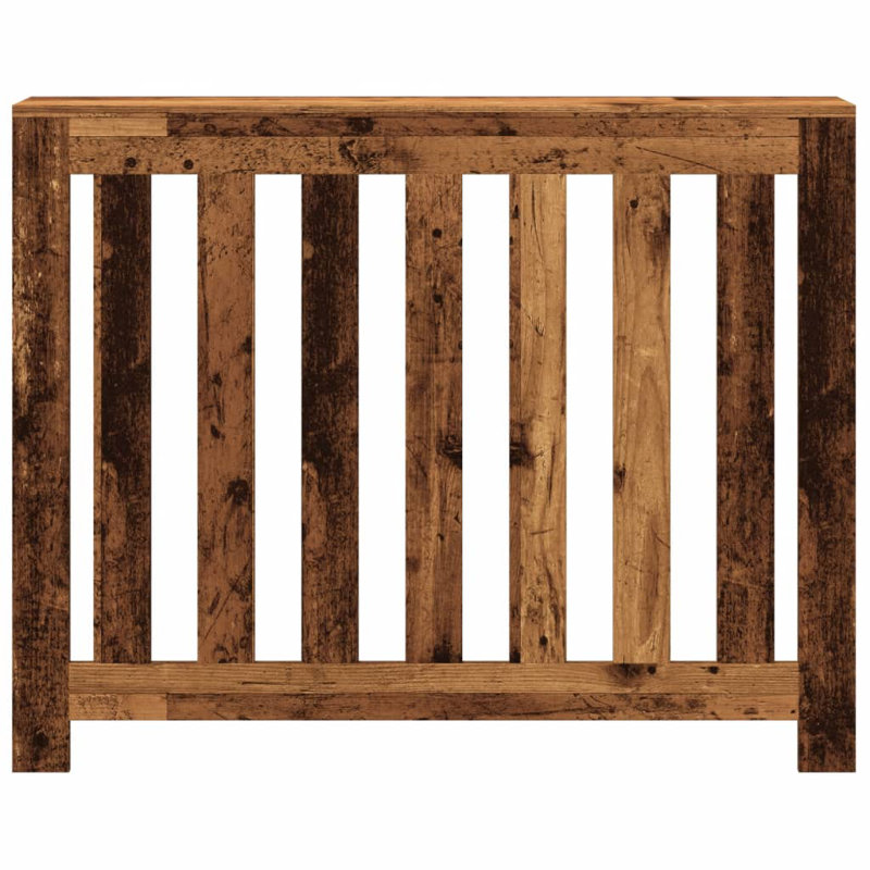 Small Radiator Cover, Old Wood, 104 x 20 x 82 cm, Vertical Slats