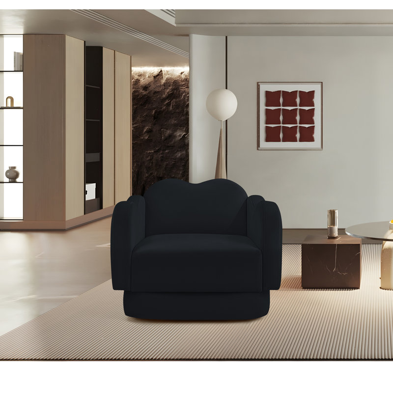 Chaise rembourrée Rainald, Velours noir
