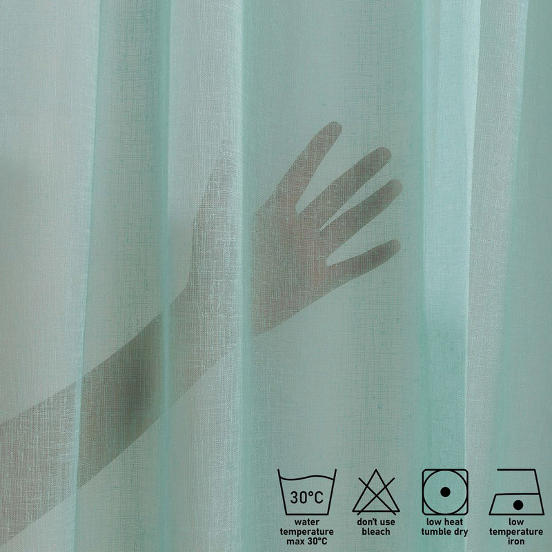 Solid Colour Kitchen Curtain, Teal Green, 100 W x 60 D cm