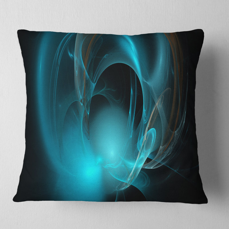 Fractal Galactic Nebula - Abstract Printed Pillow, 18" x 18", Blue, Throw Pillow