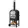 Iron Freestanding Wood-Fired Pizza Oven in Black