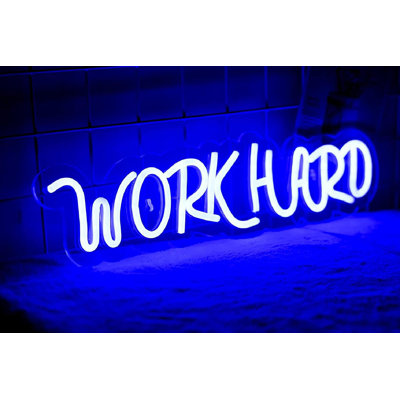 Work Hard 4.7" LED Neon Sign