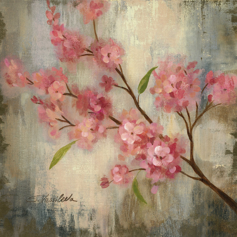 Cherry Blossom II On Canvas by Silvia Vassileva