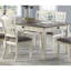 Ensemble de table de salle à manger 7 pièces à finition blanche antique avec 6 tiroirs et 6 chaises d'appoint rembourrées de style décontracté-1975548706