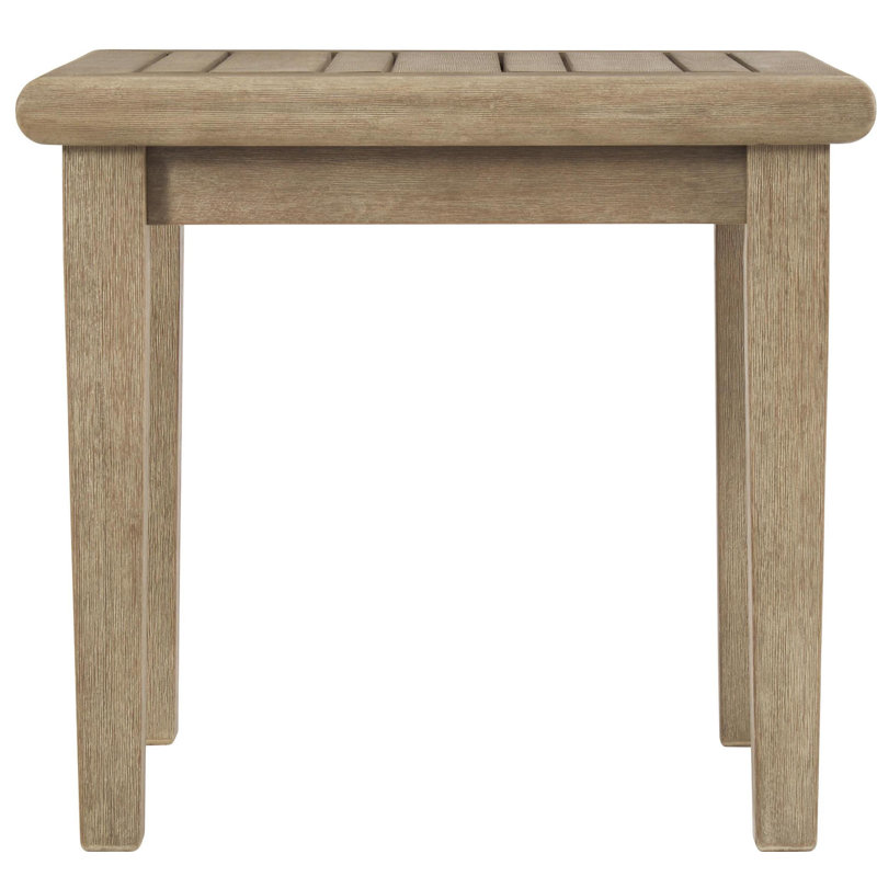 Transitional 24'' Square Brown Eucalyptus Wood End Table
