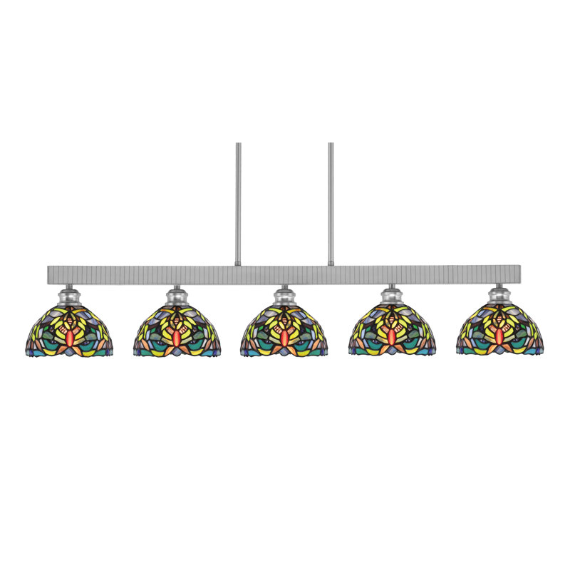 Edge 5 Light Bar With 7" Glass, Brushed Nickel