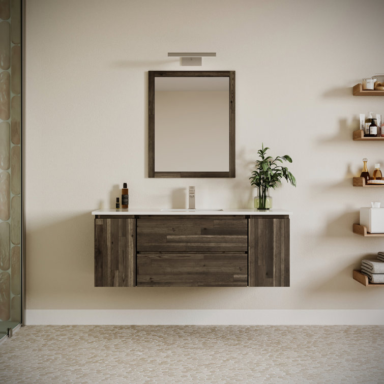 Ensemble de meuble-lavabo mural simple avec lavabo et lavabo 54 po Fresca Formosa - Robinet non inclus