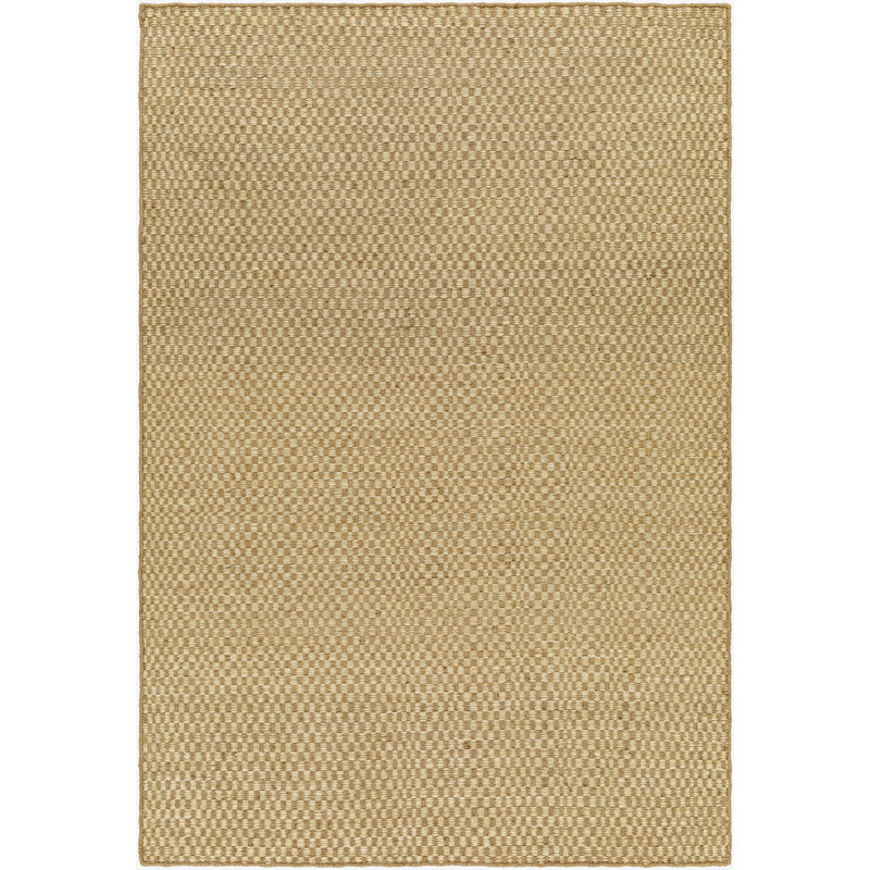 Bolton Checkered Area Rug in Tan, Runner 2'6" x 14'