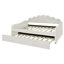 Lit de jour double avec couchette en velours blanc - Revêtement en velours, pieds robustes, revêtement d'appoint fonctionnel pour le salon et apparence élégante escamotable, fabrication stable, solution de couchage polyvalente-36649193