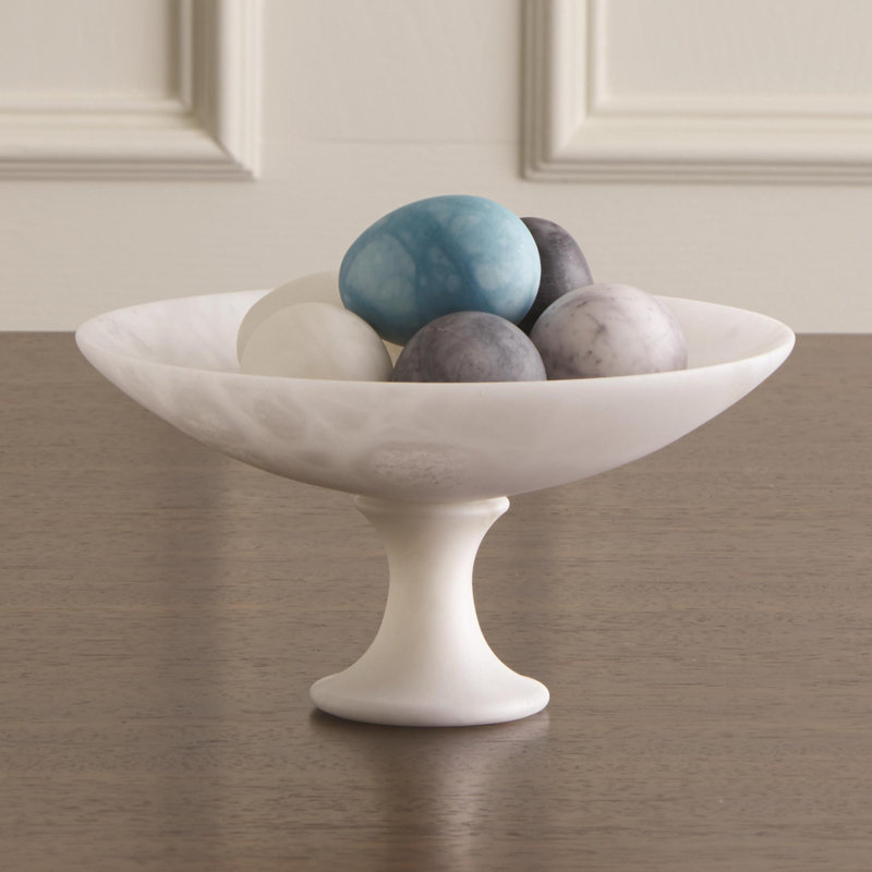 Alabaster Compote, 4.25" H x 8" W x 8" D