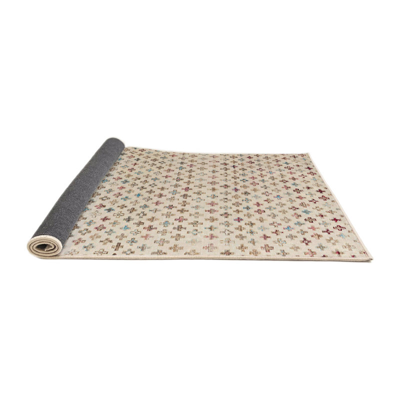 Tapis décoratif multicolore à motif abstrait, Rond 7 pi