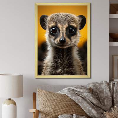 Jaune jaune brun Meercat Curious Meercat - impression