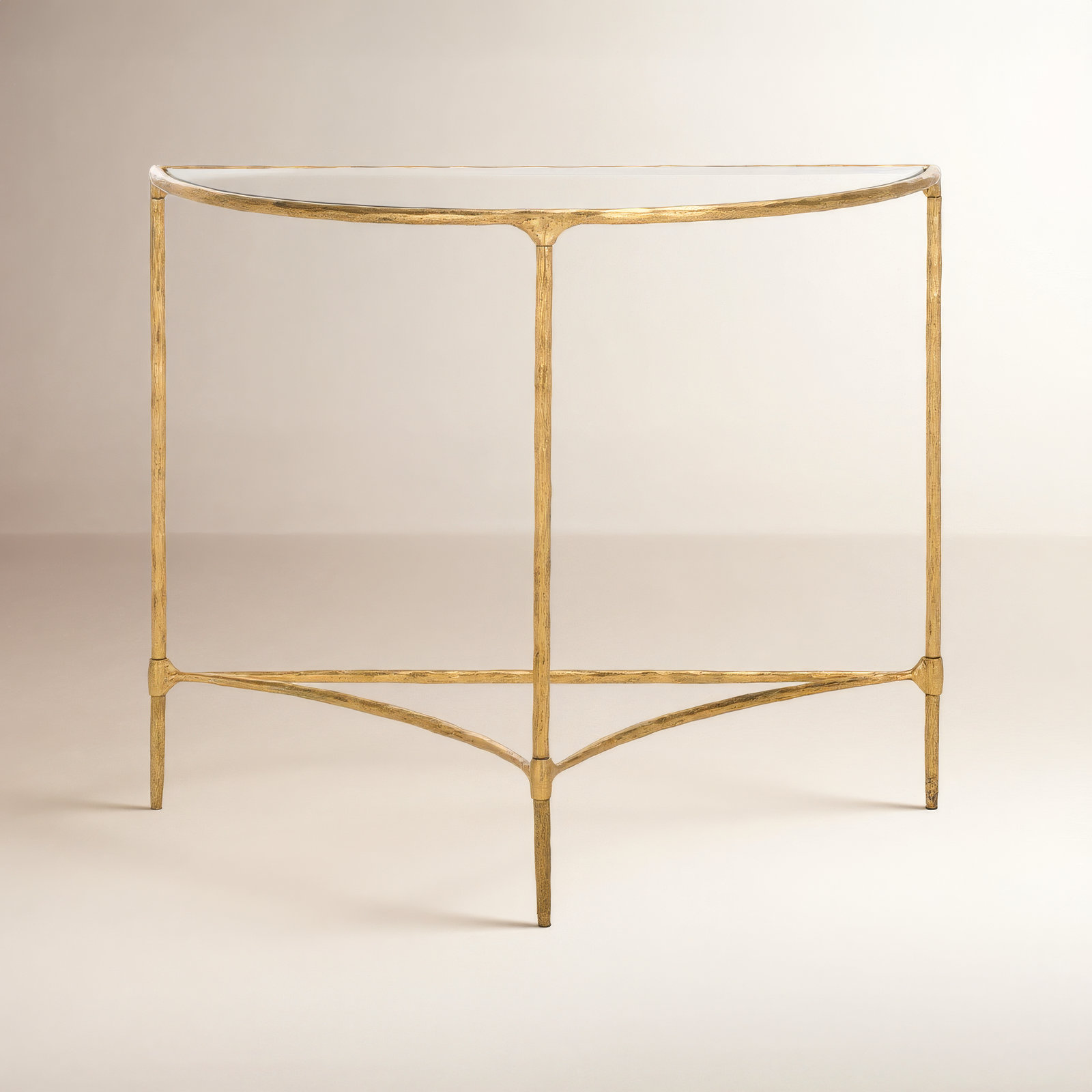 Isabellina Half Moon Console, Brass