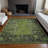 Machine Washable Indoor/Outdoor Xhevrie Olive Rug-794952824