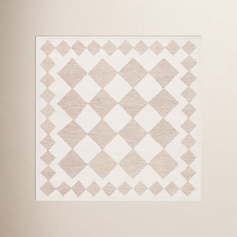 Claude Hand Tufted Geometric Indoor Rug, Square 6'