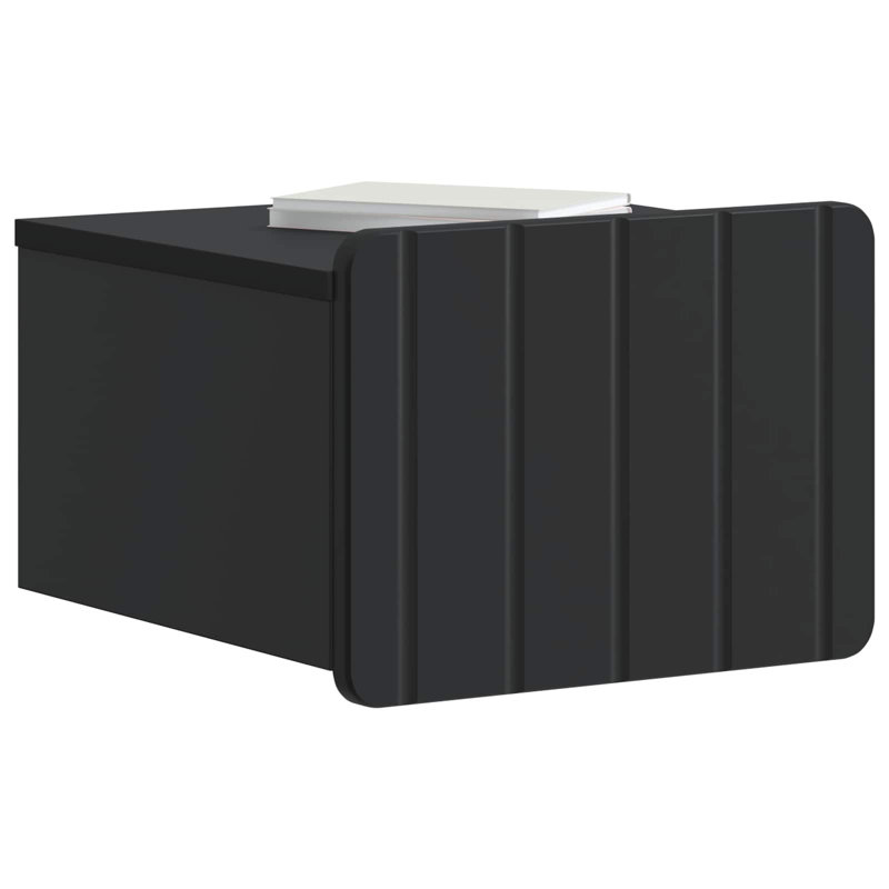 33cm W Manufactured Wood Bedside Table, Black