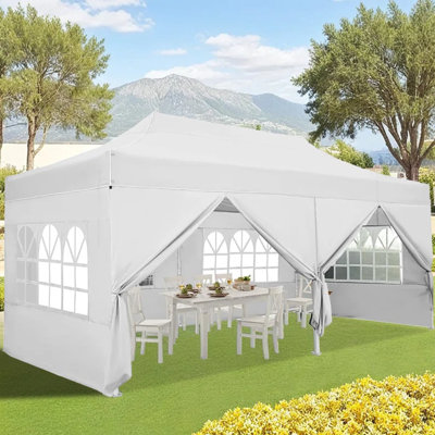 20 Ft. W x 10 Ft. D Metal Pop up heavy duty canopy
