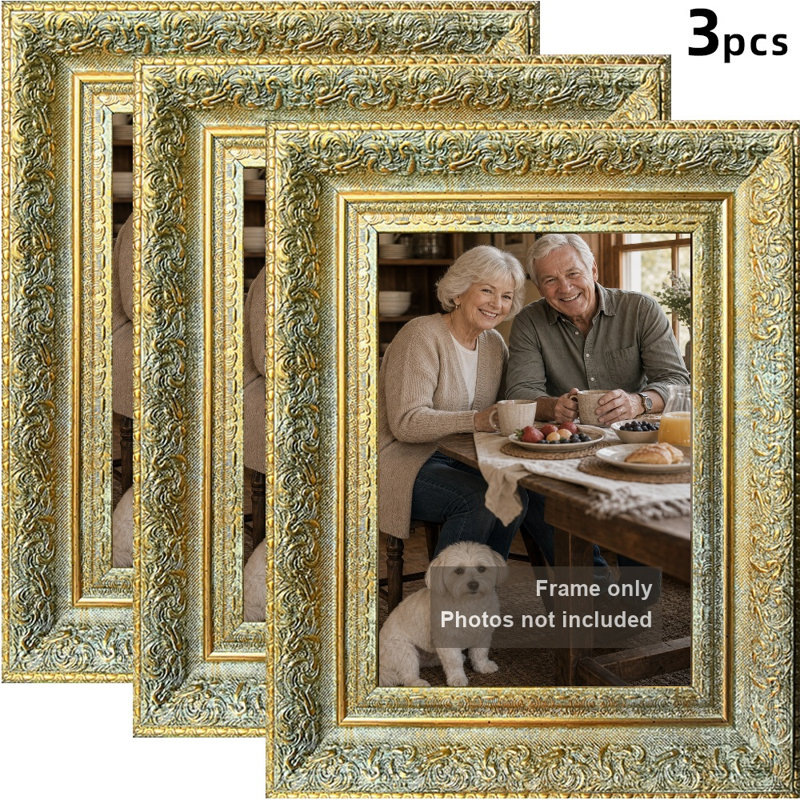 Cadre 3 pièces 8 po x 10 po avec plexiglas en or antique, Antique Gold, 3, L 8 po x H 10 po