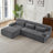 Chenille Boneless L-Shape Luxury Sectional Oversized Sofa, Minimalist Design, Comfy Sleeper Couch For Living Room, Apartment & Reception Spaces, No Assembly Required