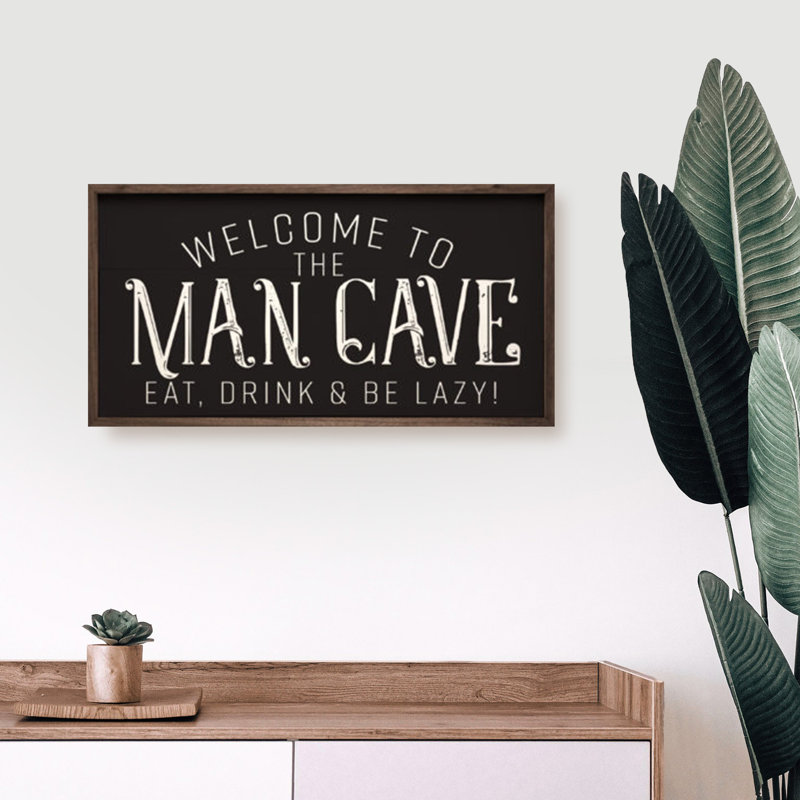 Man Cave, Black, H 12 po x l 24 po