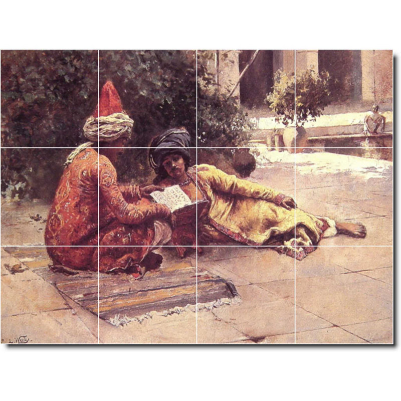 Carreau de peinture murale 48 po x 36 po 12 po x 12 po, Edwin Week, peinture historique W09630