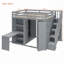 Lit mezzanine double avec garde-robe, bureau et tablettes intégrés pour une efficacité et une organisation optimales-991406701