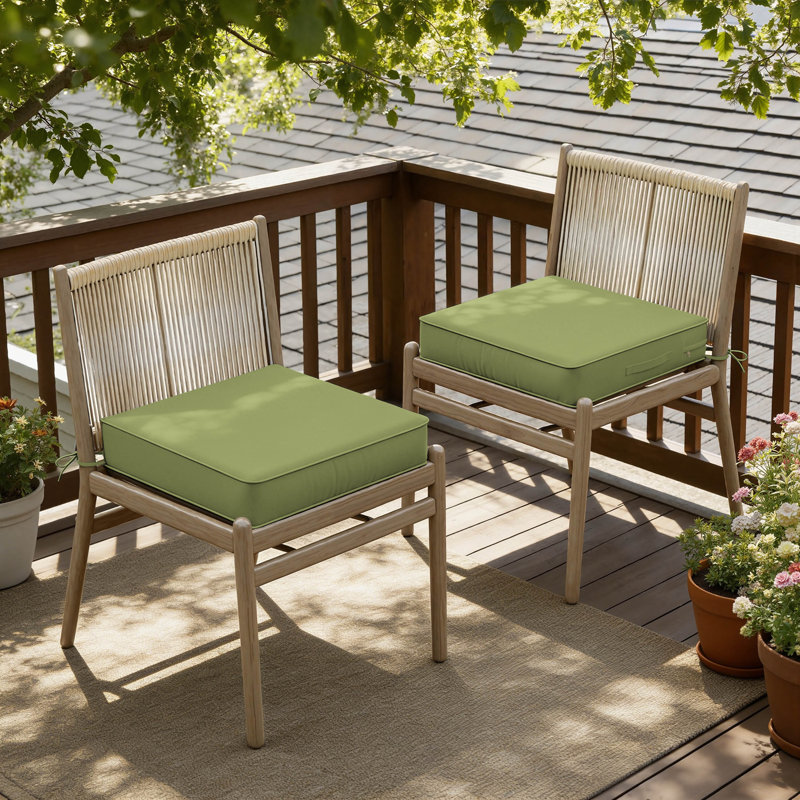 Outdoor Chair Seat Cushions，Water-Resistant Patio Chair Cushions With Handle And Non-Slip Bottom, 18.5" W x 16" D