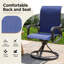 Ensemble de 2 chaises d'extérieur pivotantes à bascule pour patio - bleu-1533375209