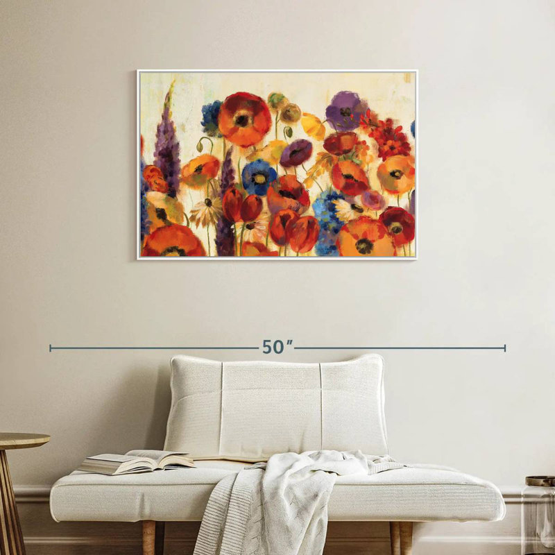 Jardin joyeux, Cadre flottant blanc, 37 po x 25 po