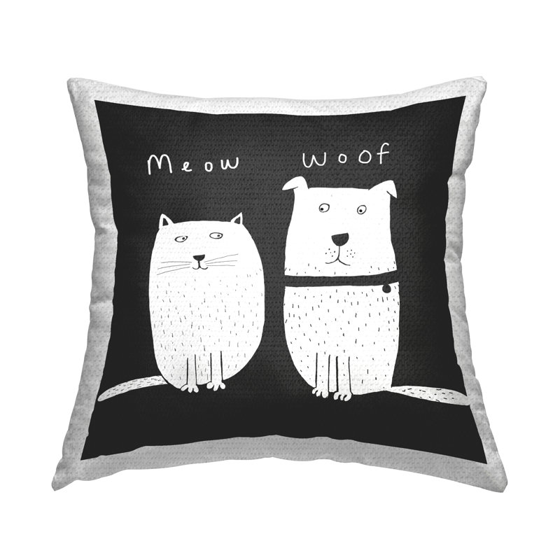 Coussin d'extérieur Whimsical Meow Woof