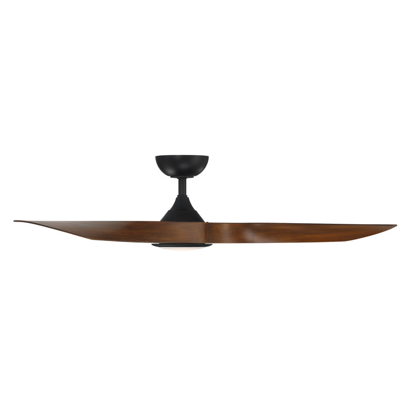 Ventilateur de plafond 54 "à DEL à 3 pales avec télécommande et ensemble d'éclairage inclus, Noir mat / koa patiné
