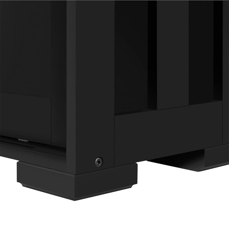 Wooden Storage Console Table with Sliding Door and Adjustable Shelf, Free Standing Cabinet for TV up to 45 Inch, Black