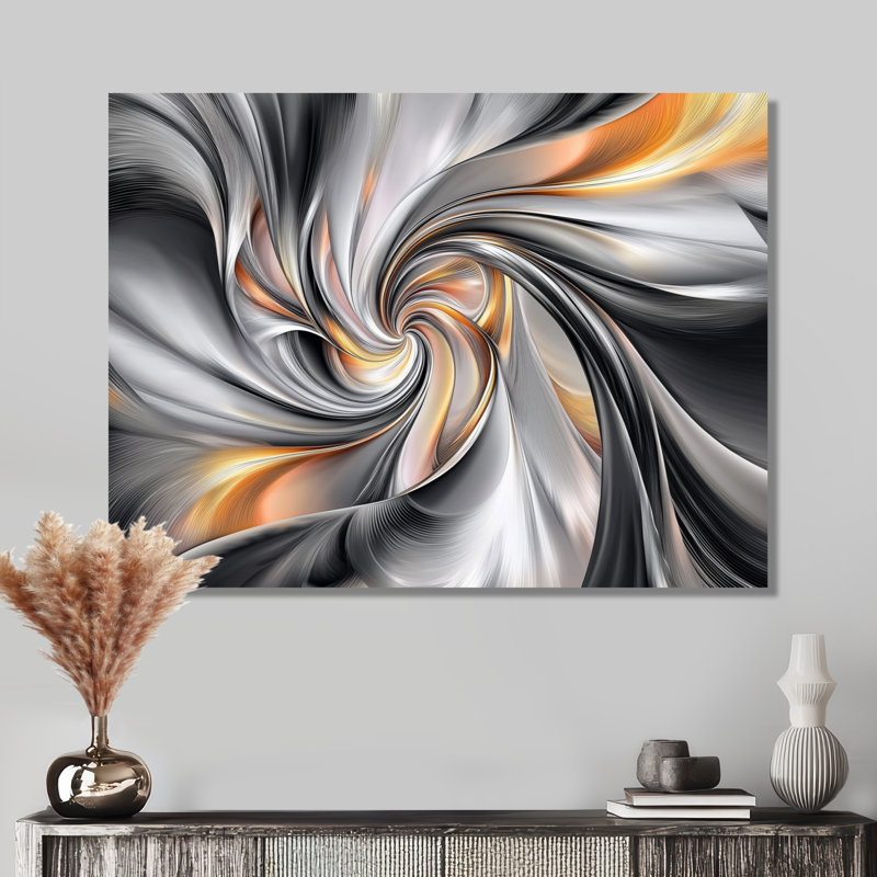 Fractal Vortex Galactic Expansion II - Décoration murale abstraite en métal, impression sur métal Fractal
