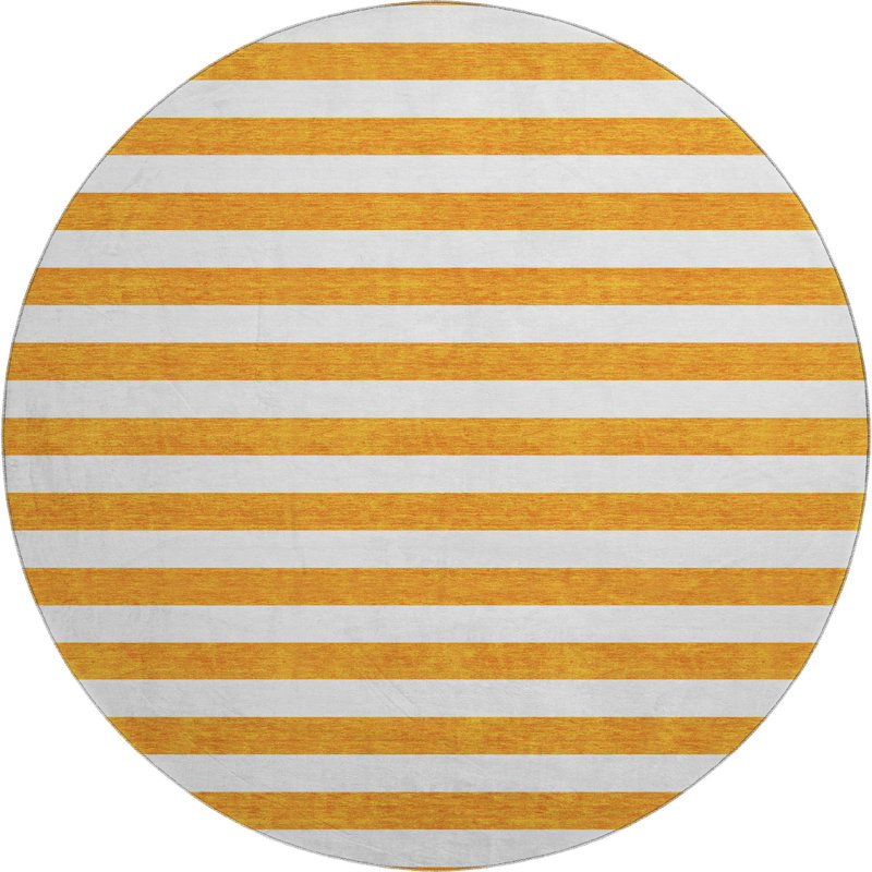 Tapis orange Cerrito AMF528 lavable à la machine de qualité supérieure, Rond 8 pi