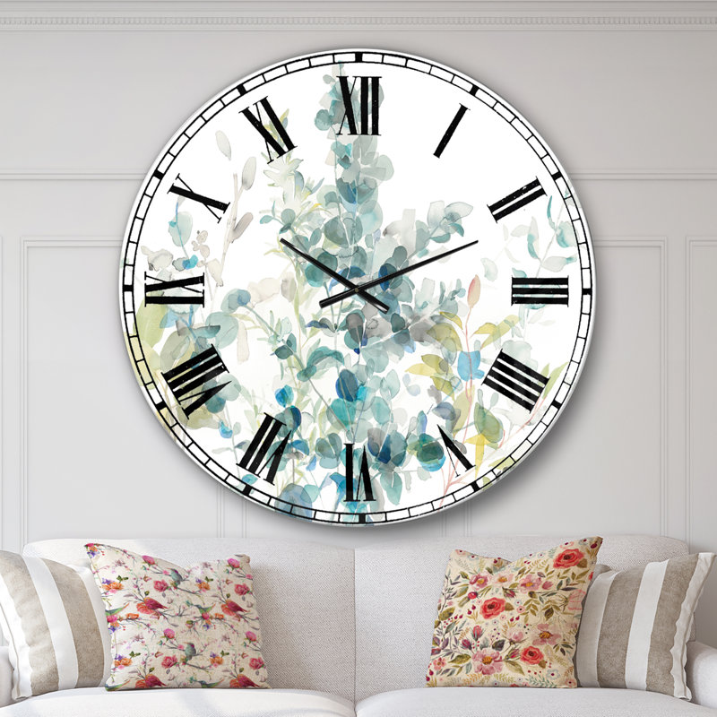 Très grande horloge murale Eucalyptus, Surdimensionné