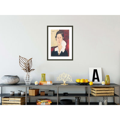 Portrait de madame Hka Zborowska par Amedeo Modigliani, impression giclée encadrée