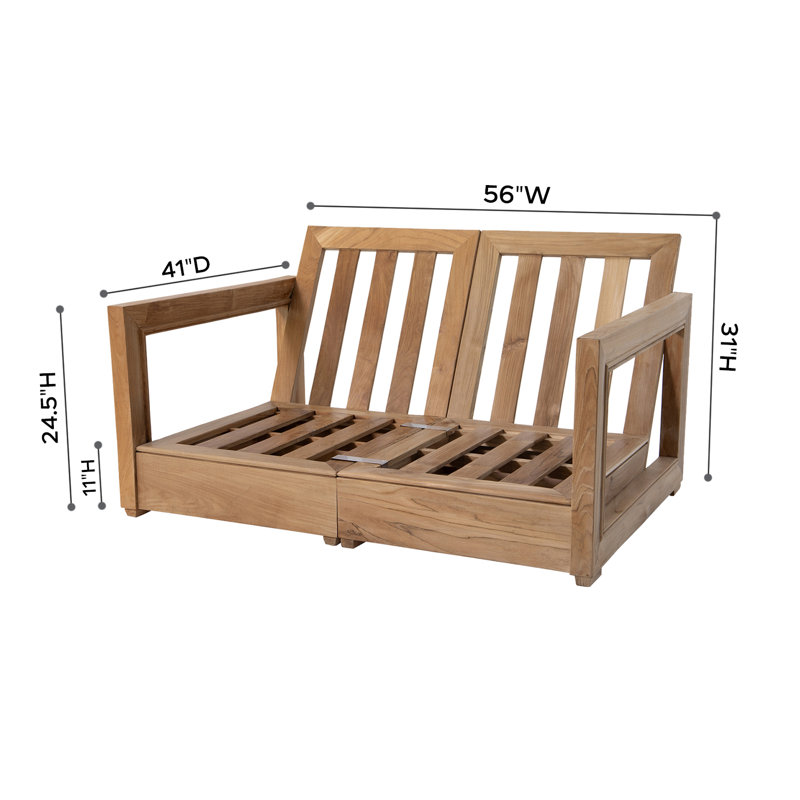 Chatsworth Outdoor 6 - Piece Teak Conversation Set, Natural Sunbrella®