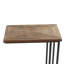 Table d'appoint en métal en métal avec plateau en bois brun
