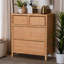 Armoire d'appoint en bois massif de rotin et d'acajou Cejda