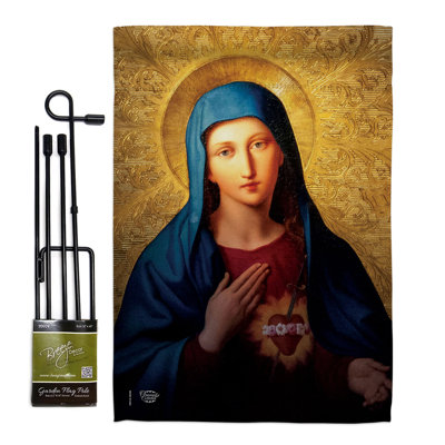 Double Sided 18.5'' H x 13'' W Polyester Flag Set