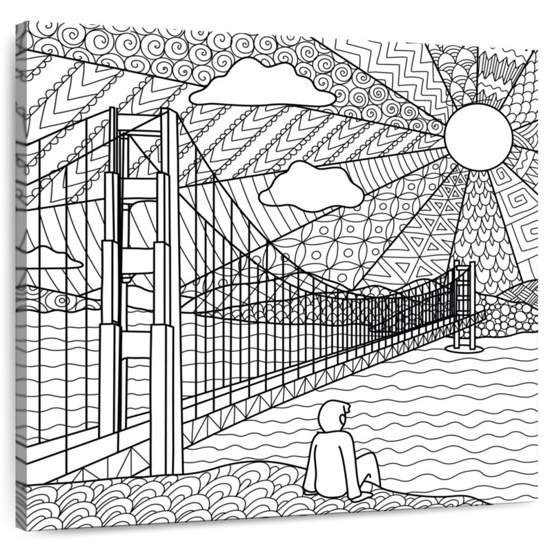 Lilie Doodle Gate Bridge, 16" H x 16" W